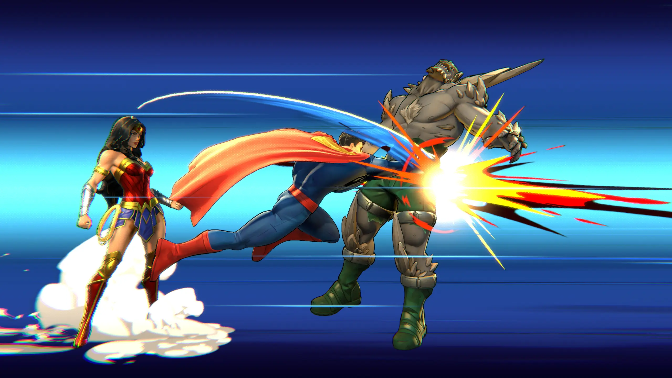 A grappler initiating a throw against a blocking opponent